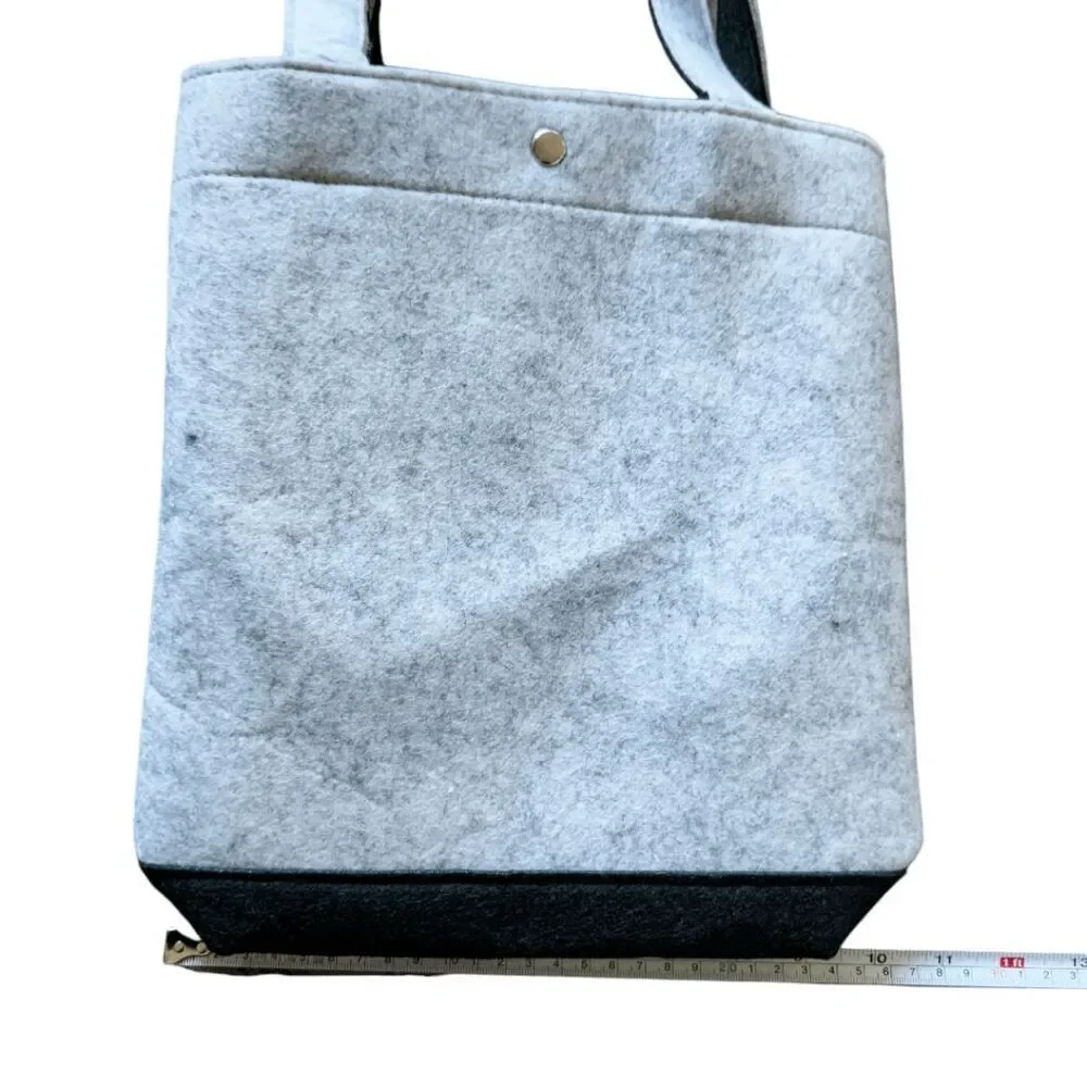 Brand New Grey and Black Felt Tote Bag